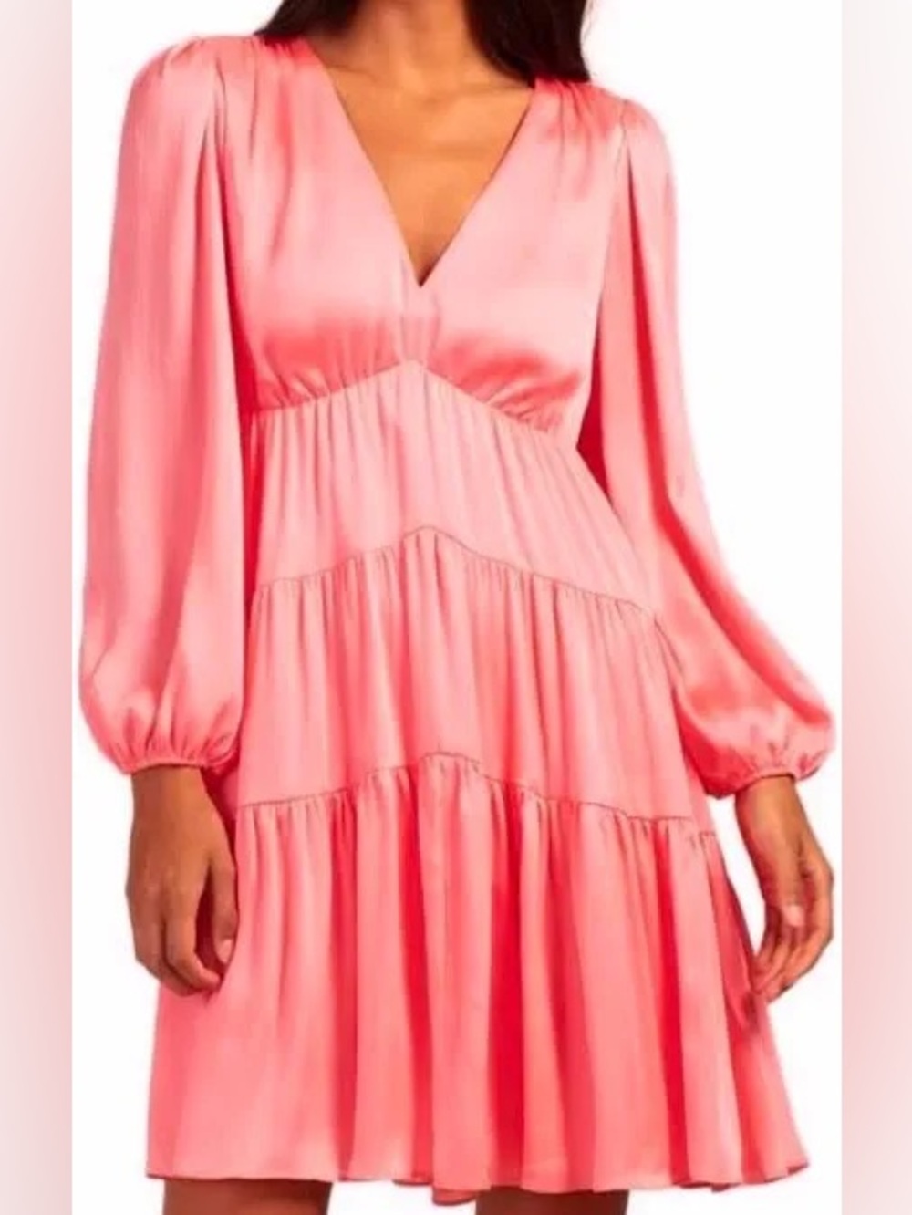 Trina Turk Coral V-Neck Dress